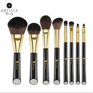 Ducare - Black Beveled 8 pcs makeup brush set
